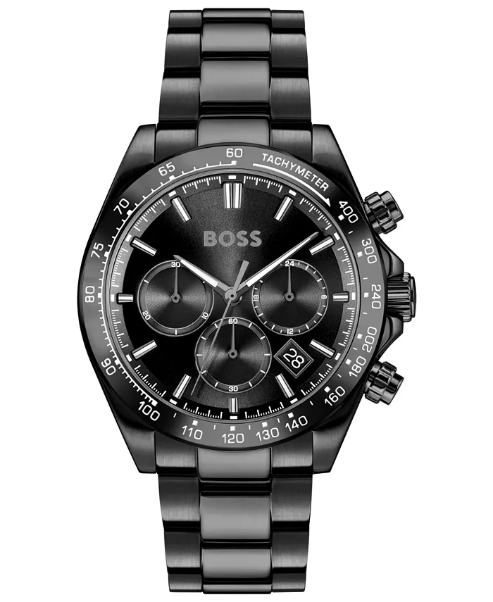 

Мужские часы Hero 2.0 Quartz Fashion Chrono с ионным покрытием из черной стали, 44mm Hugo Boss