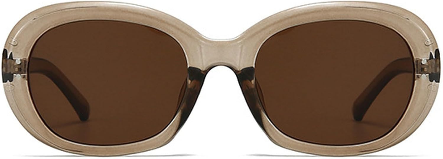 

Популярные мужские овальные солнцезащитные очки UV400 в стиле ретро, ​​женские круглые оранжевые солнцезащитные очки, модные мужские очки с заклепками UV400 mincl, Brown