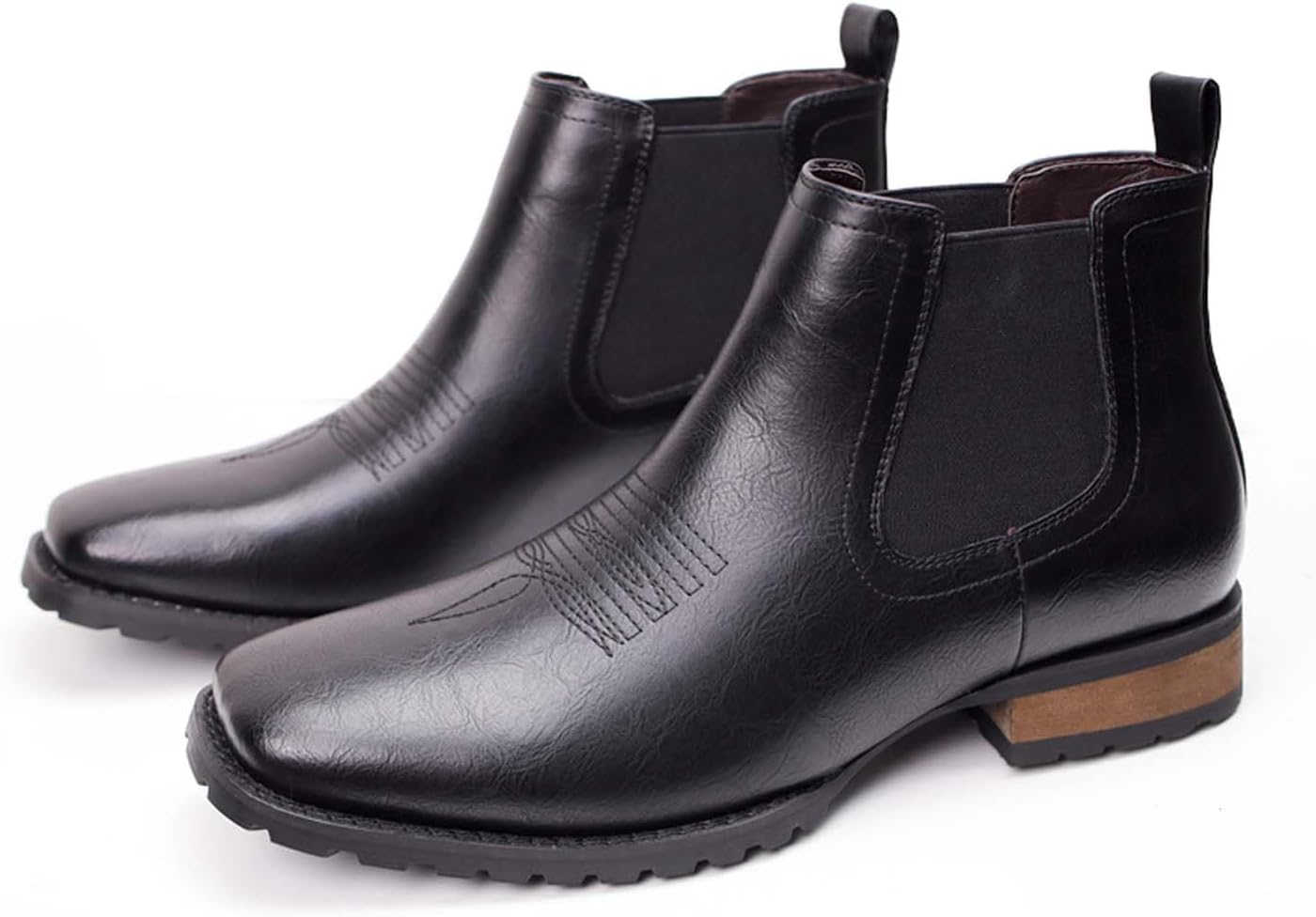 

Мужские ботинки челси - классические повседневные ботильоны без шнурков для торжественных случаев Generic, черный