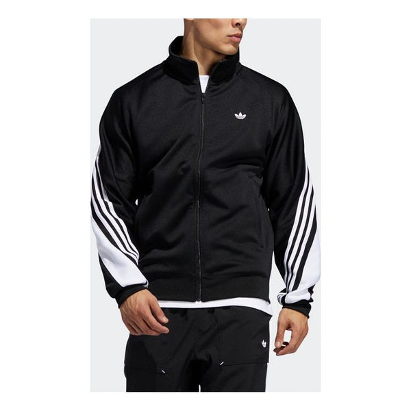 

Куртка adidas originals 3stripe Wrap Tt Embroidered Logo Stand Collar Sports Jacket Black, черный