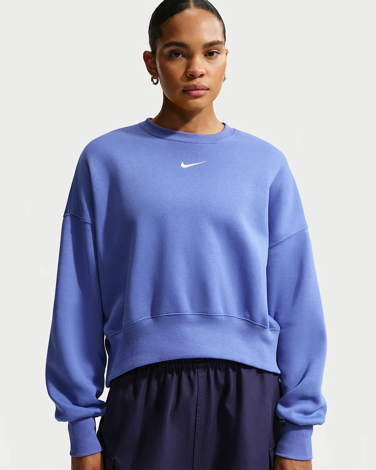 Женский оверсайз-свитшот с круглым вырезом Nike Sportswear Phoenix Fleece, Light Medium Blue/Sail