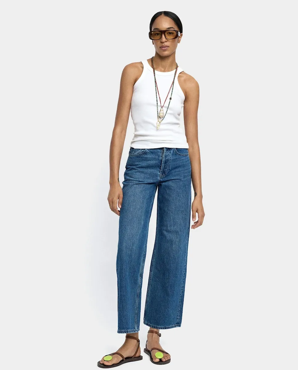 

Женские прямые джинсы 100% хлопок с передними карманами Parfois, синий