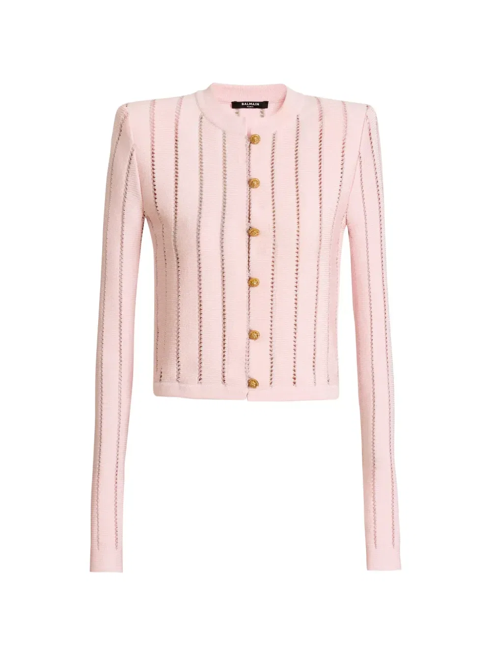 Укороченный вязаный кардиган Fléchage Balmain, розовый