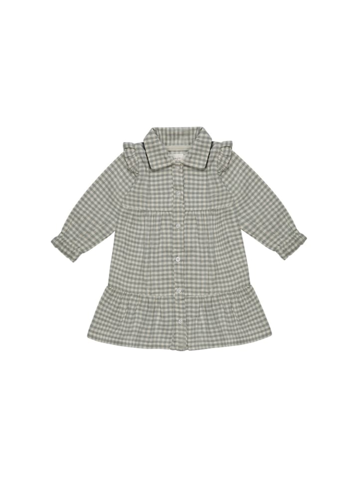 

Leevje Фланелевое платье в клетку с планкой на пуговицах, зеленая клетка