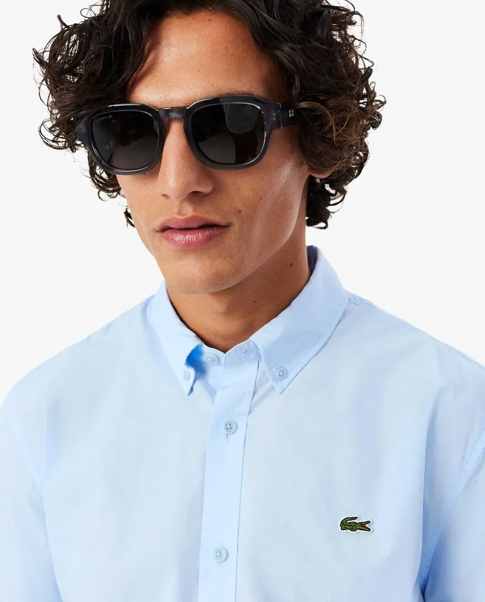 Мужская рубашка с коротким рукавом стандартного кроя Lacoste, светло-голубой — фото 3