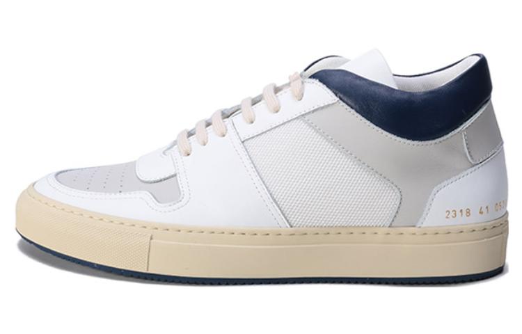 

COMMON PROJECTS Кроссовки для скейтбординга мужские, белые, с синим хвостом, средней высоты
