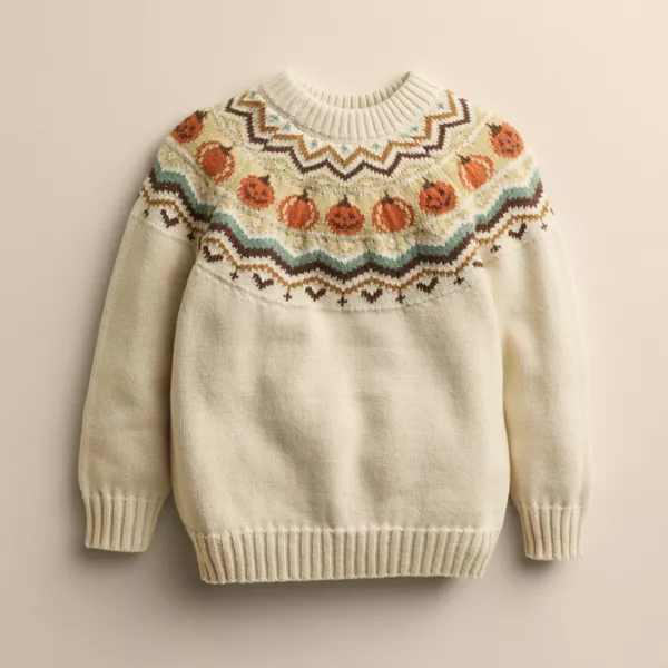 

Детский свитер 4-12 лет Little Co. By Lauren Conrad, цвет beige pumpkin intarsia