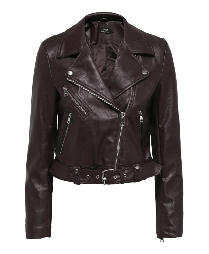 

Коричневый блейзер с застежкой-молнией и длинными рукавами Only, коричневый