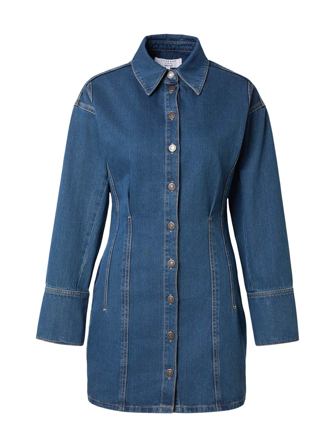 

TOPSHOP Платье-рубашка 'TAYLOR' в синем дениме