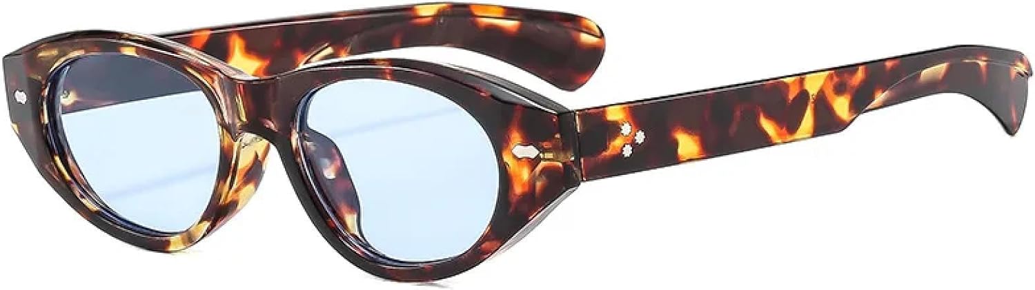 

Солнцезащитные очки с защитой от УФ-излучения UV400 | Маленькие овальные заклепки | для женщин и мужчин, для занятий спортом на открытом воздухе и вождения DSVIGF, Leopard