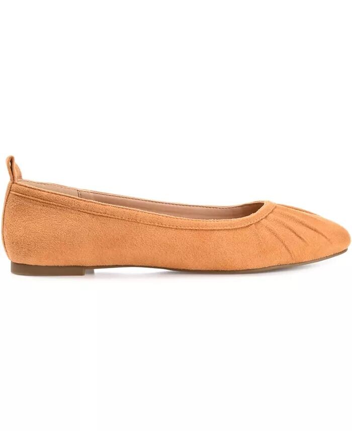 Женские балетки Tannya со сборками Journee Collection, коричневый/бежевый — фото 2