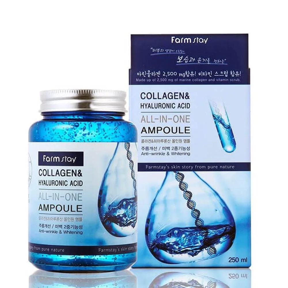 Увлажняющая ампула «Collagen and Hyaluronic Acid All In One» 250 мл от Farmstay Farm Farm Stay