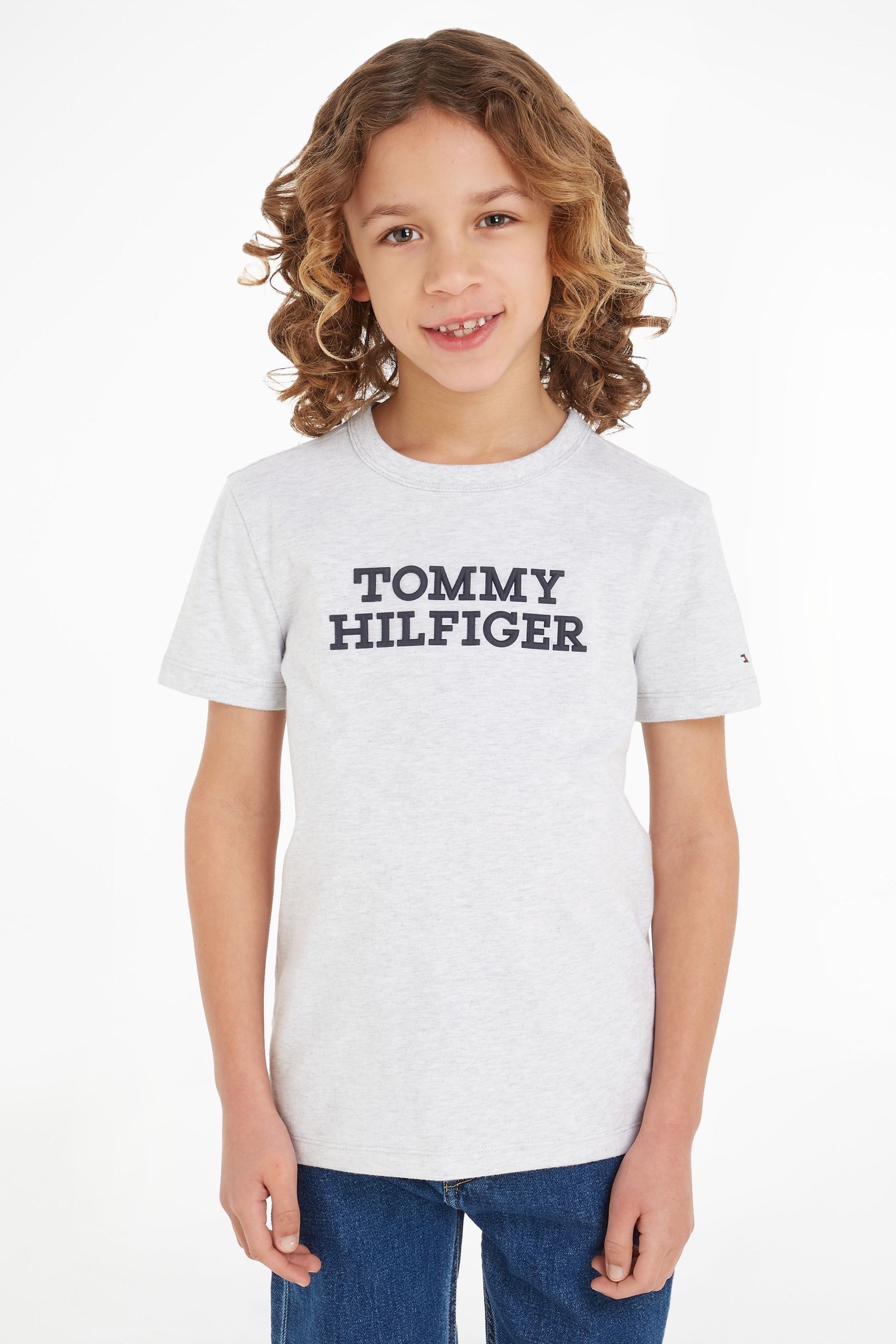 

Дети футболка с логотипом Tommy Hilfiger, серый