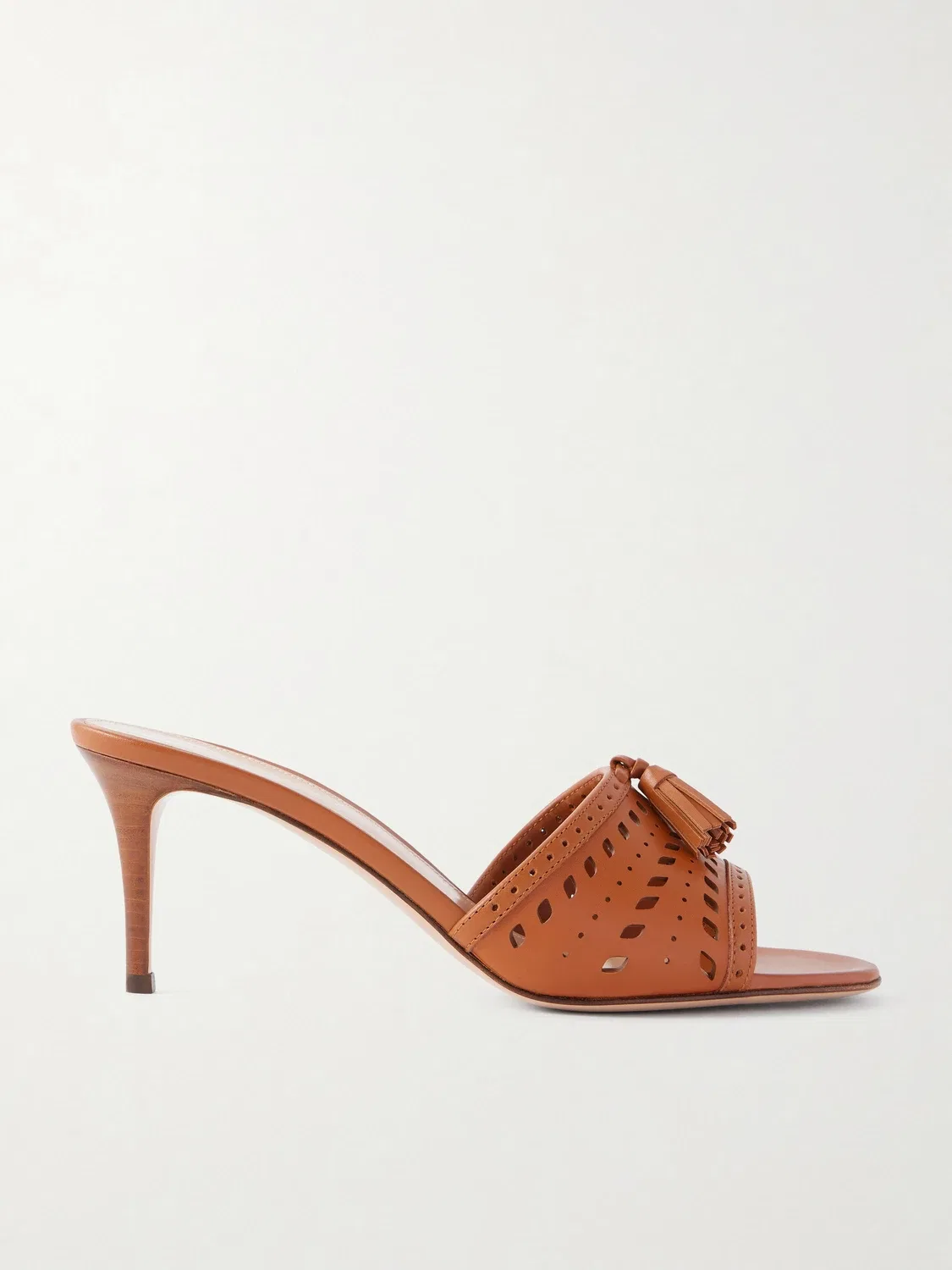Кожаные мюли с лазерной резкой 70 Gianvito Rossi, коричневый