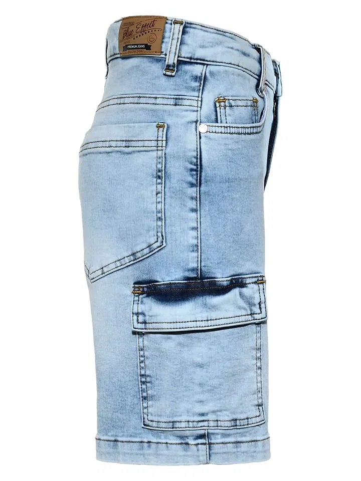 Шорты карго джинсовые Relaxed fit Blue Effect, светло-голубой — фото 3
