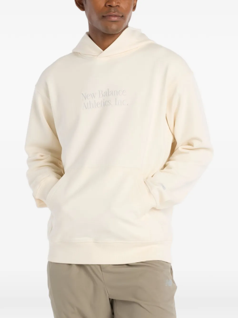 

Худи с вышитым логотипом New Balance, бежевый