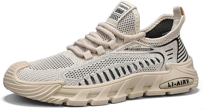 

Мужские теннисные кроссовки WCIDFY, модные повседневные прогулочные кроссовки, удобные, дышащие, легкие кроссовки для бега и занятий в спортзале, бежевый