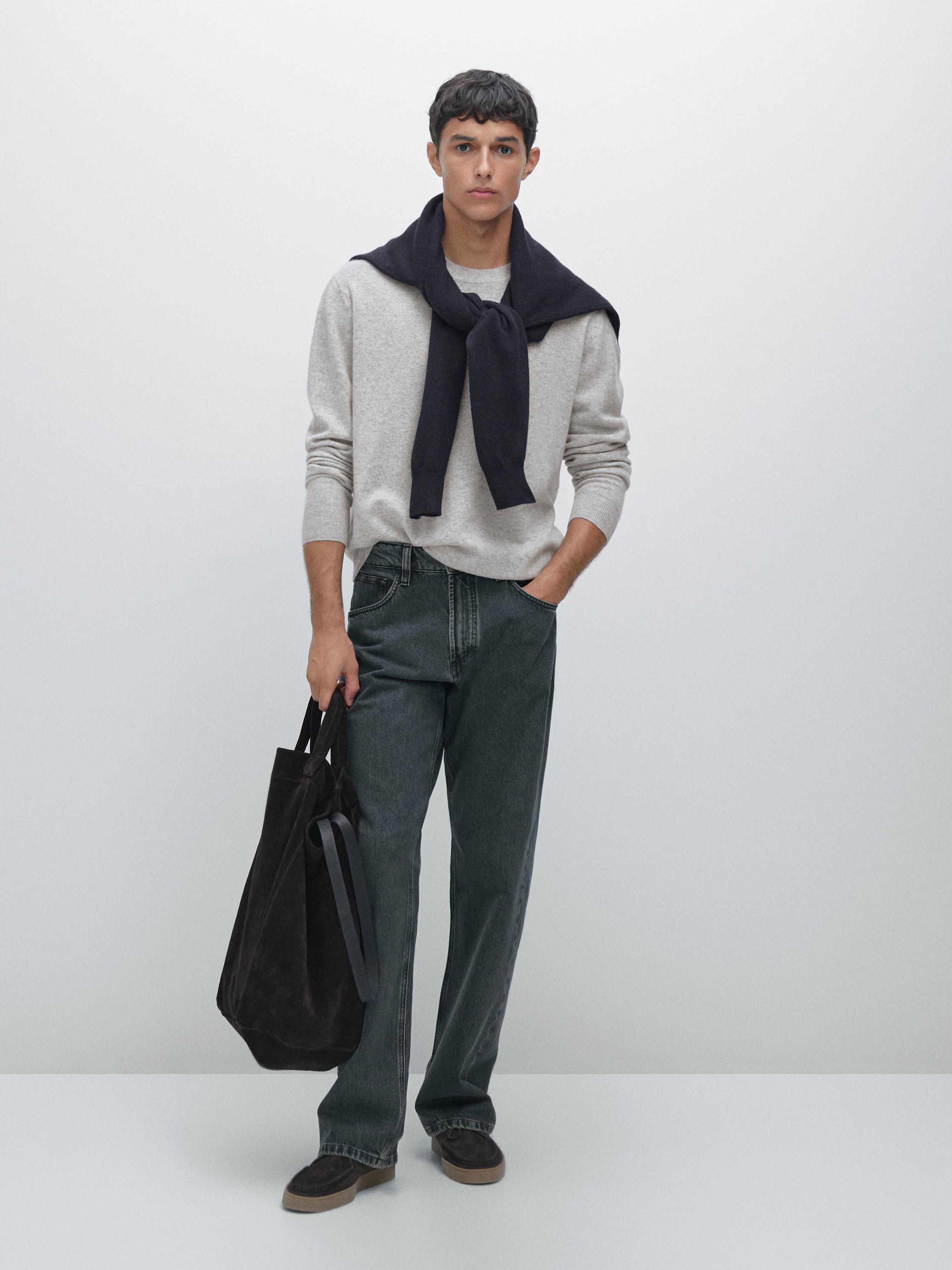 

Свитер с круглым вырезом из смесовой шерсти Massimo Dutti, Grey Marl