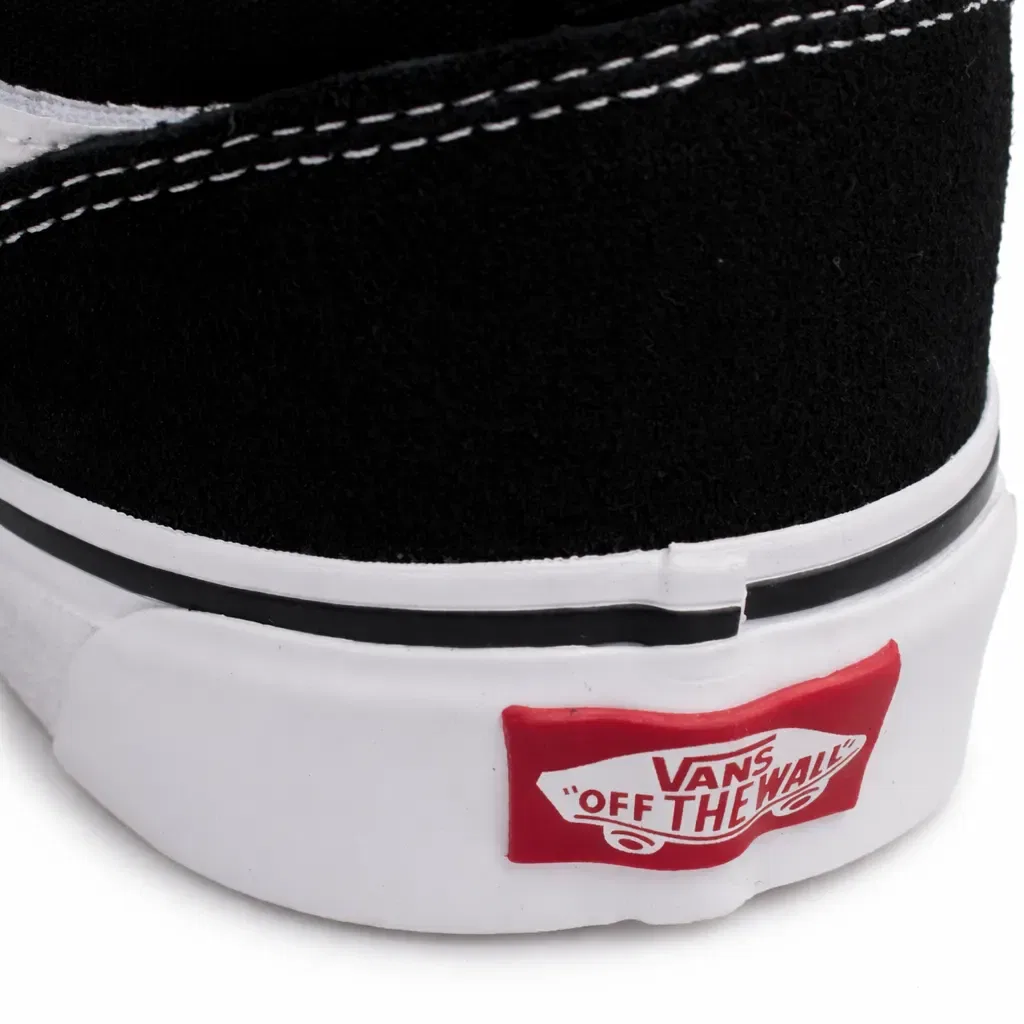 Сникерсы низкие, кожа/текстиль, Vans, черный — фото 4