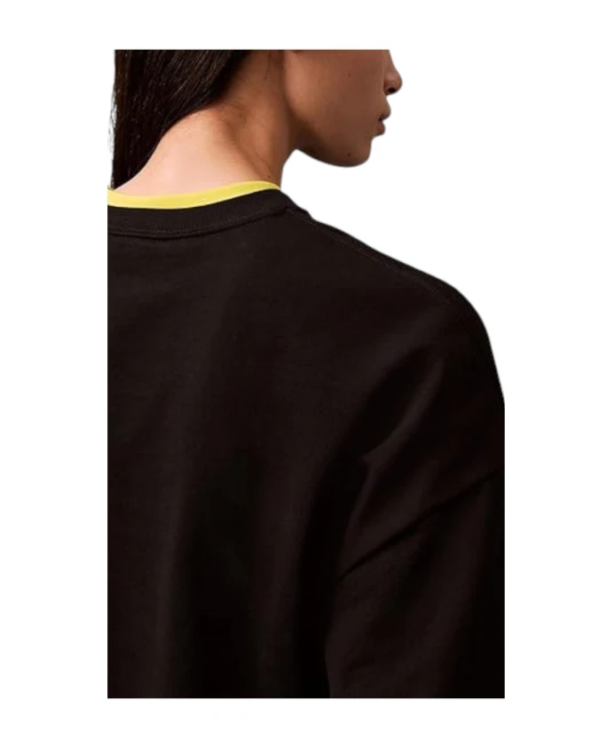 Черная толстовка с тканой этикеткой Calvin Klein, черный — фото 3