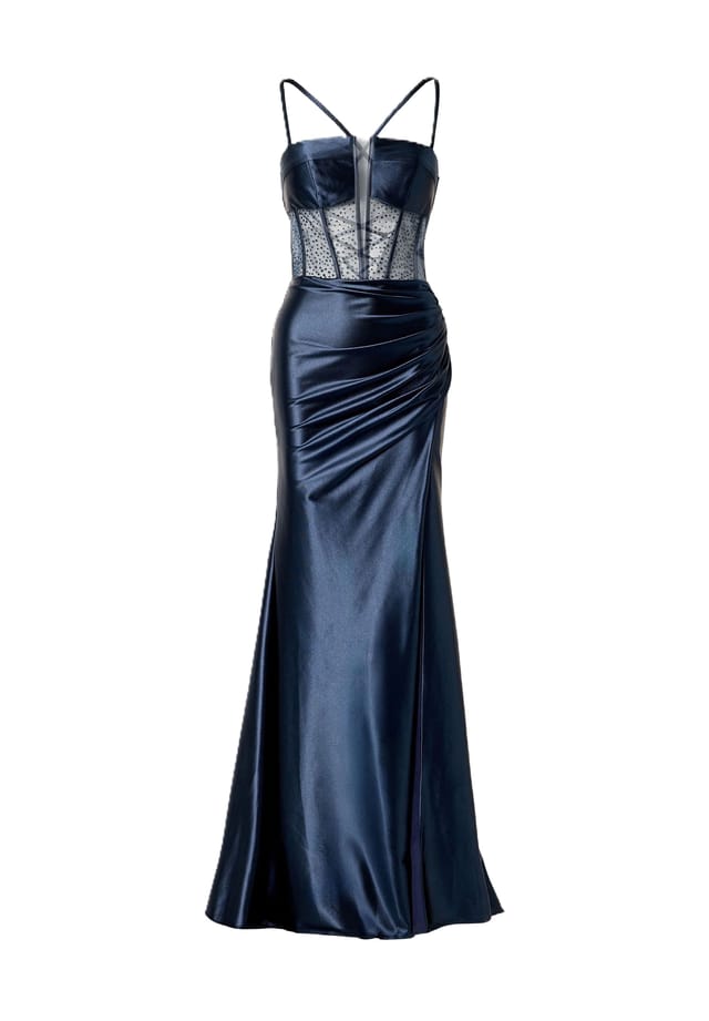 

Вечернее платье со шнуровкой сзади и узкими бретелями. Mascara London, черный