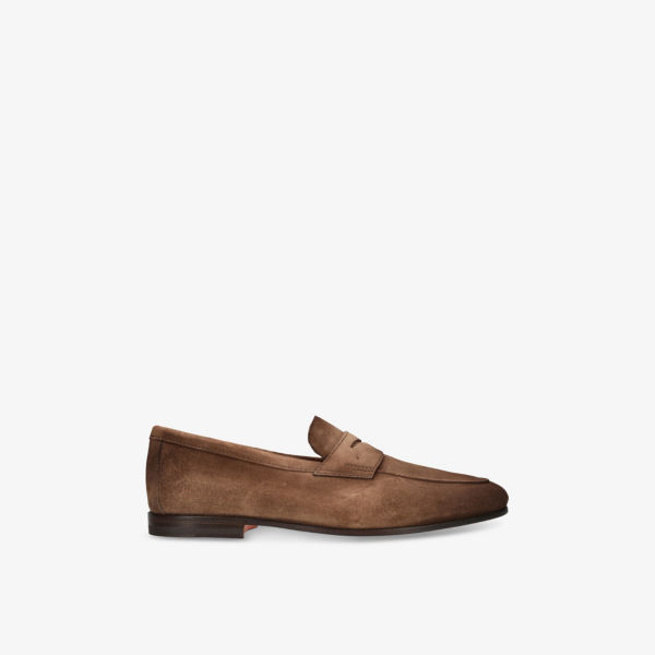 

Карло замшевые пенни-лоферы Santoni, коричневый