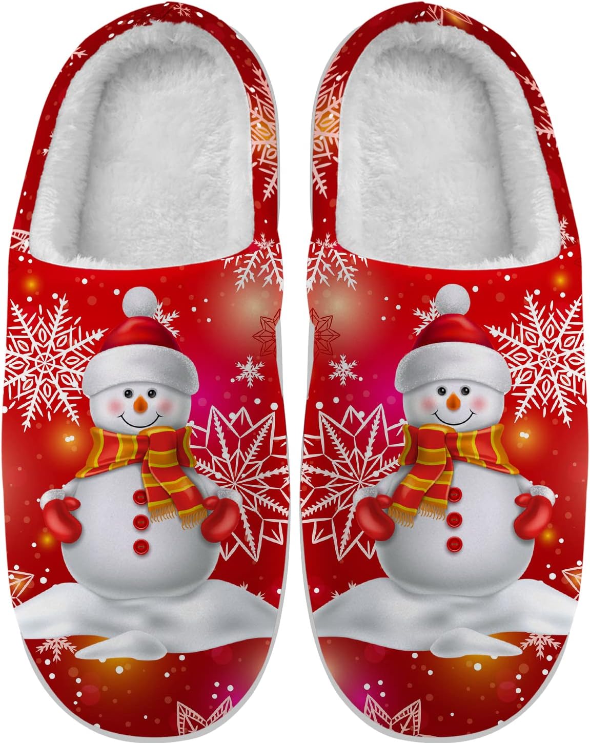 

Женские и мужские рождественские домашние тапочки Ciadoon, противоскользящие, с эффектом памяти, зимние домашние тапочки, подарок для мальчика и девочки, красный