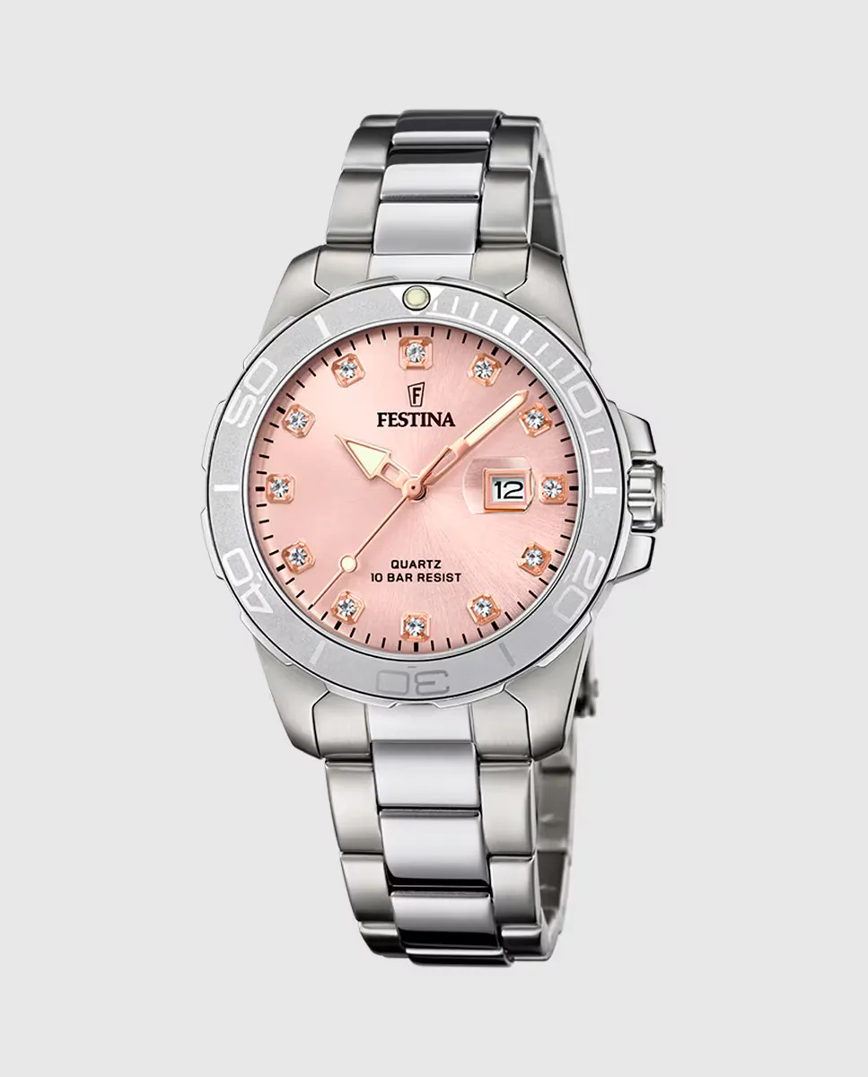 

F20503/2 Женские часы Boyfriend из серебряной стали Festina, серебряный