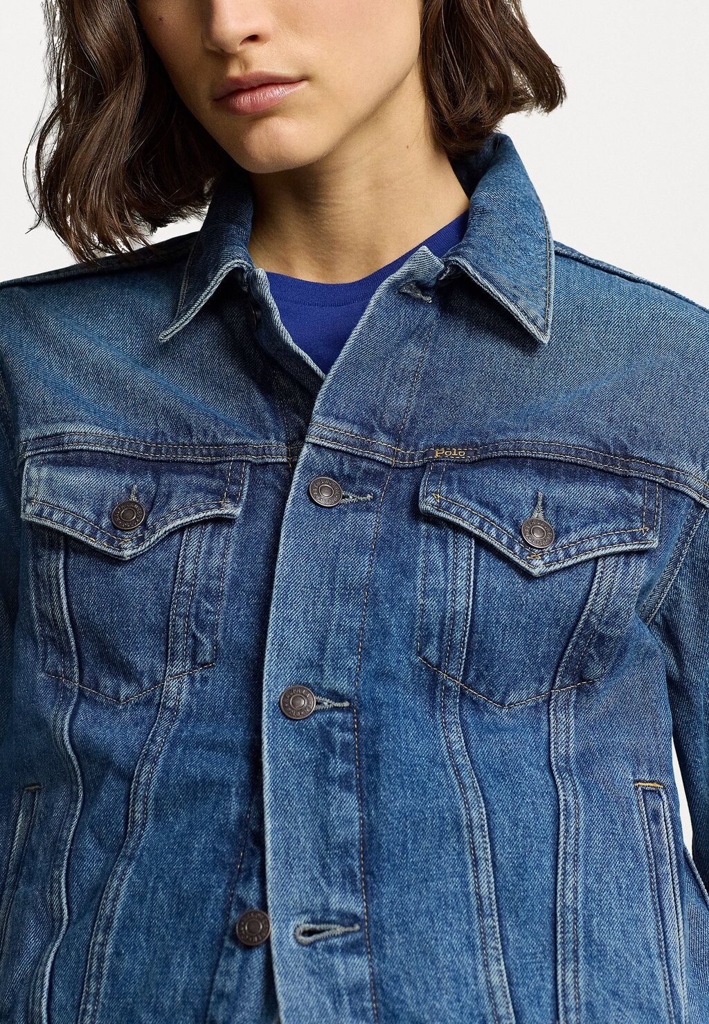 

Джинсовая куртка FLAG DENIM TRUCKER JACKET Ralph Lauren, синий деним