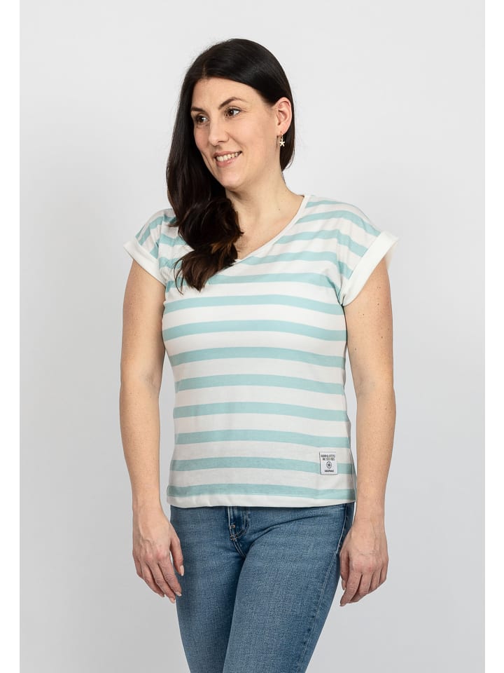 

Salzhaut Футболка KAUKJE бежево-бирюзового цвета, Бежевый, Salzhaut Футболка KAUKJE бежево-бирюзового цвета