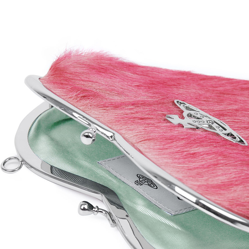 Сумка Vivienne Westwood в форме сердца из телячьей кожи, Розовый портативный кошелек для женщин — фото 4