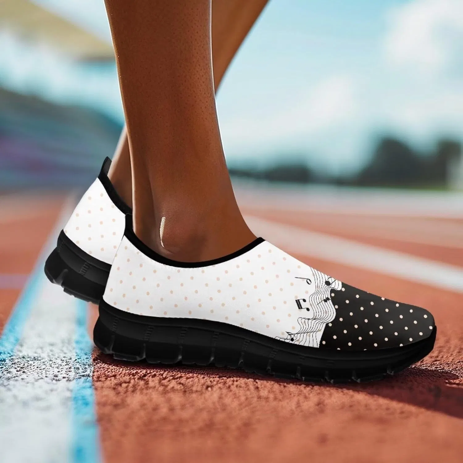 Лоферы мужские с антискользящей подошвой, модель Slip on Shoes, Music Note Dots Hsaiyjsp — фото 2