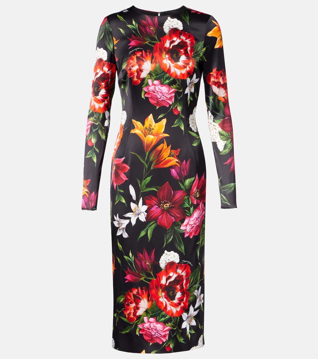 

Платье миди с цветочным принтом Dolce&Gabbana, Anemoni Gigli F.Nero