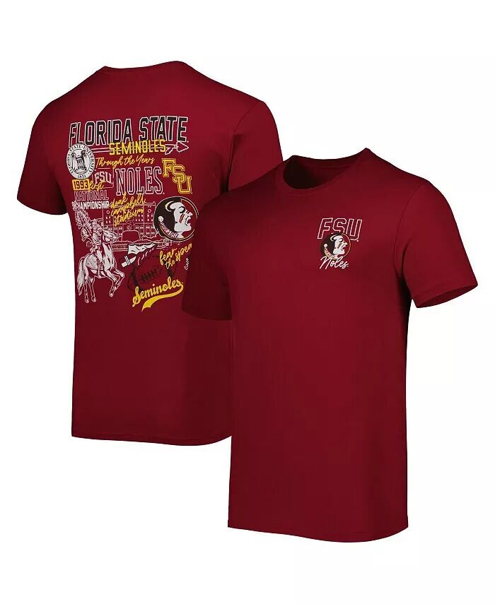 

Мужская футболка с гранатом Florida State Seminoles в винтажном стиле Through the Years 2-Hit Image One, красный
