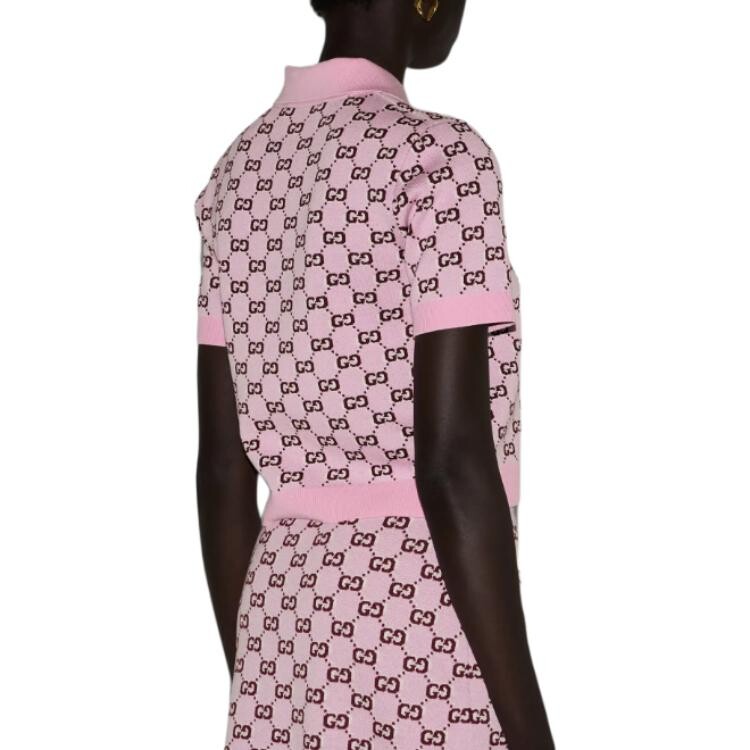 Рубашка поло женская розовая Gucci — фото 4