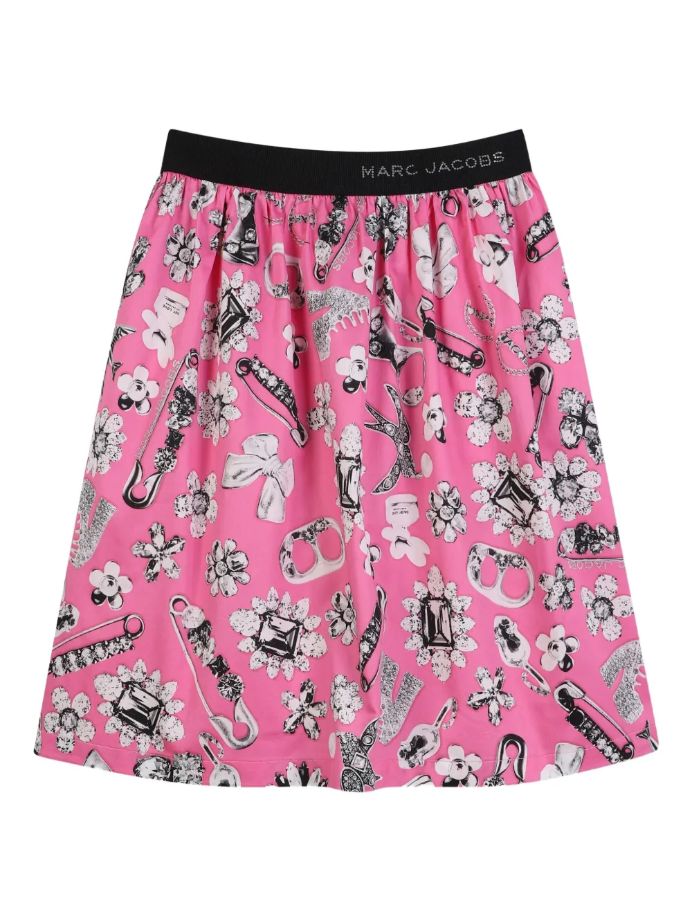 Юбка с графичным принтом и сборками Marc Jacobs Kids, розовый — фото 3
