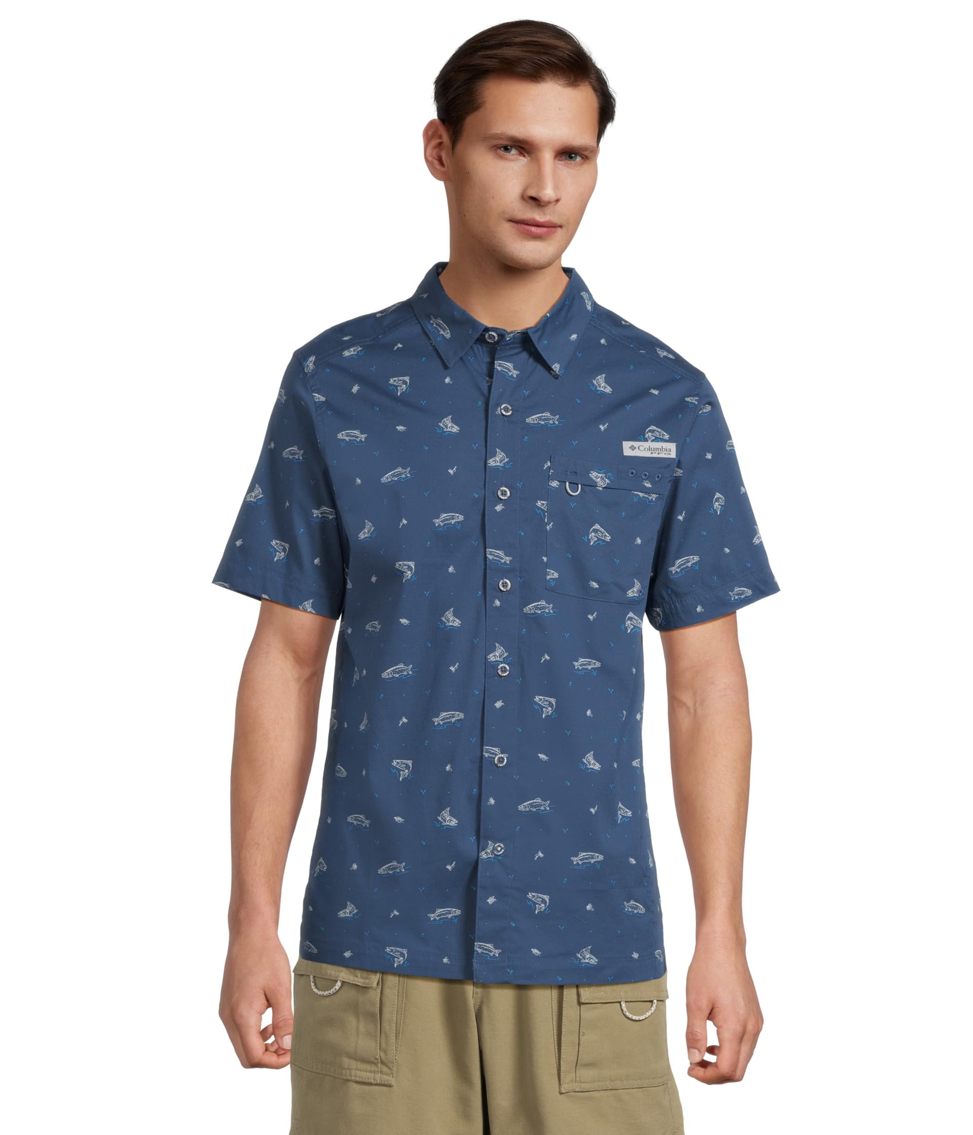 

Рубашка Columbia Wild Cast Camp Shirt, Carbon Troutopia