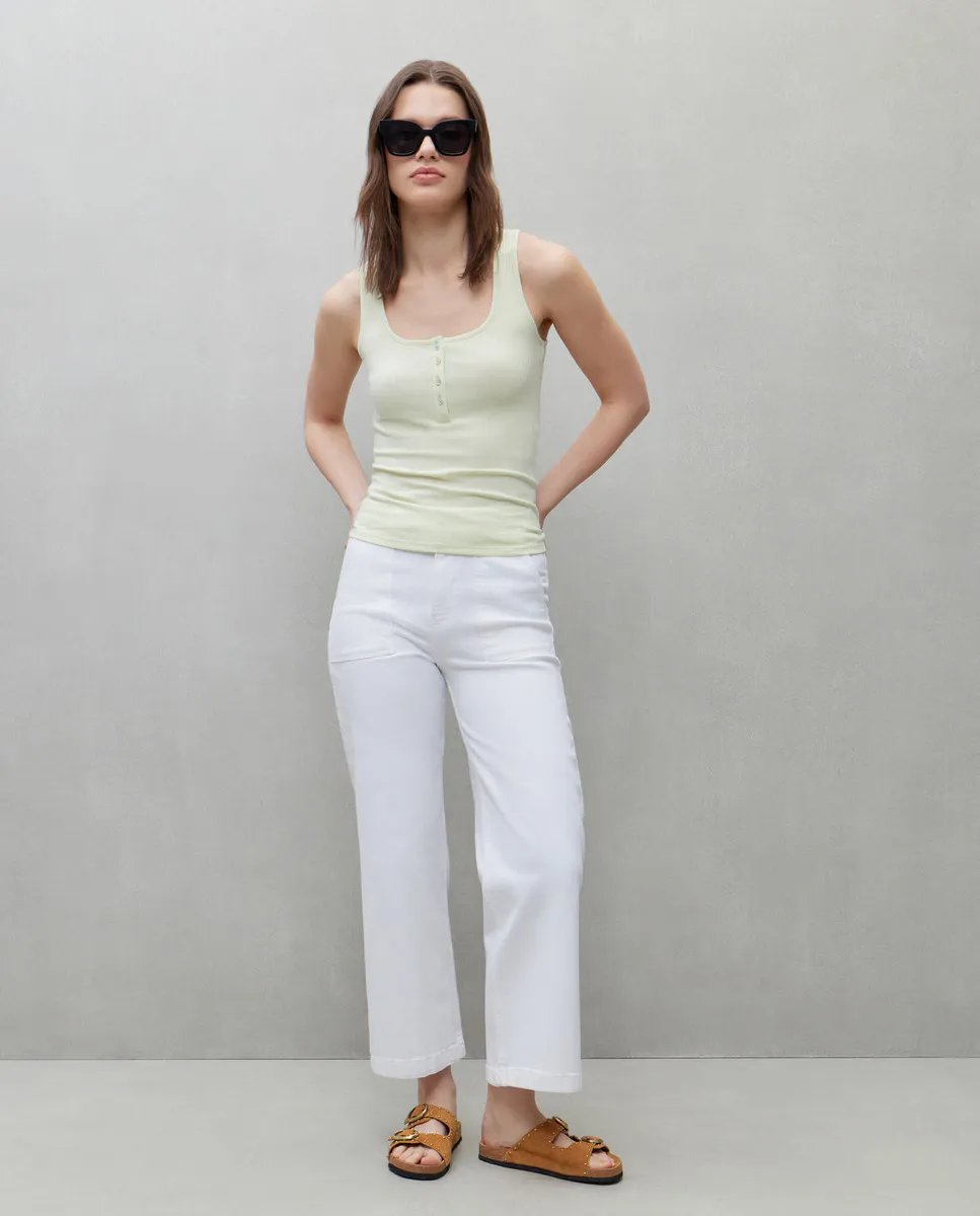 

Футболка женская однотонная без рукавов Easy Wear, цвет 586 Lima