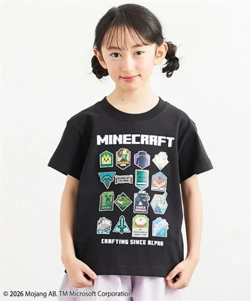 Детская футболка Minecraft с принтом QUNTSTYLE чёрный