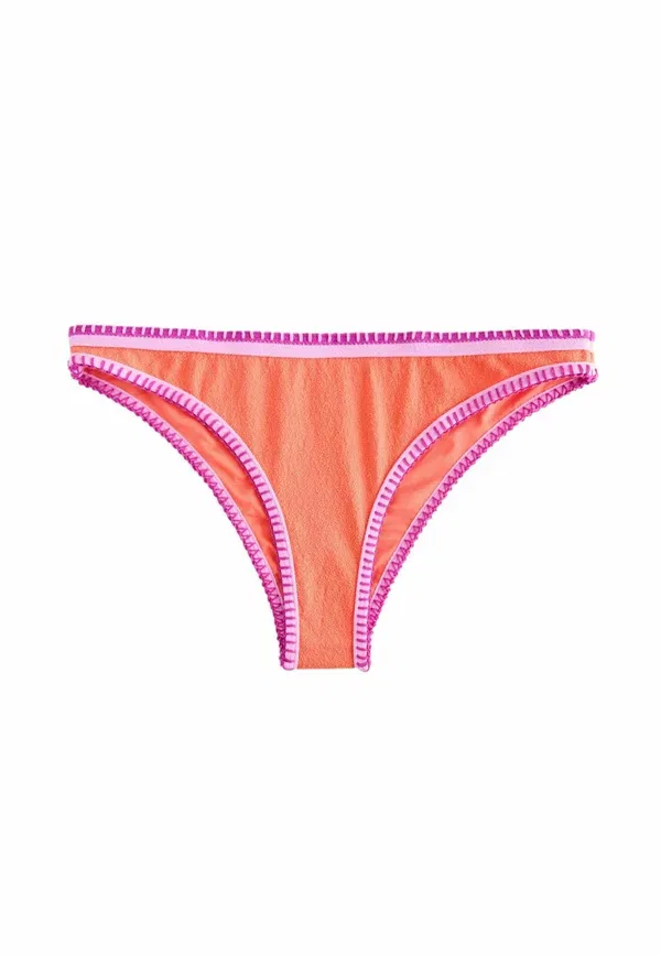 Трусы бикини Next, Regular fit high leg, текстурированный оранжево-розовый с плетеным швом