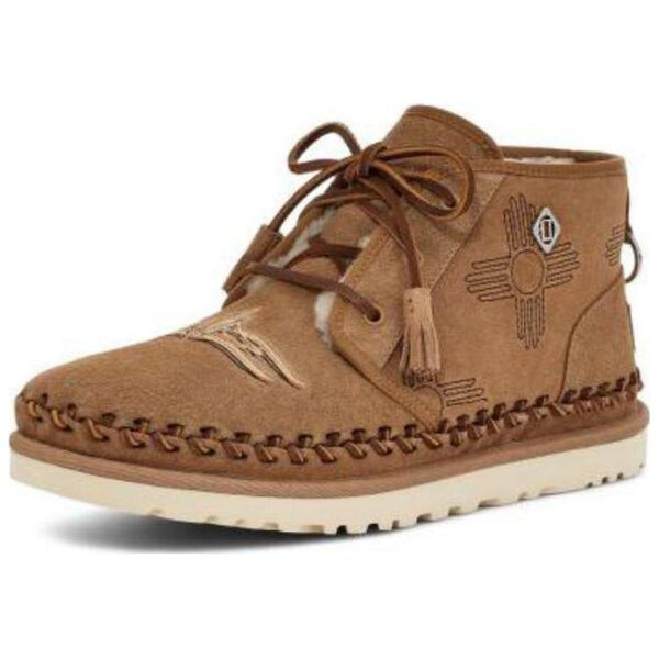 Зимние ботинки мужские Ugg с декоративной вышивкой, коричневый — фото 3