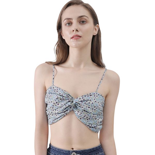 

Женский топ-кроп с перекрученным передом и лямками-спагетти Anna-Kaci