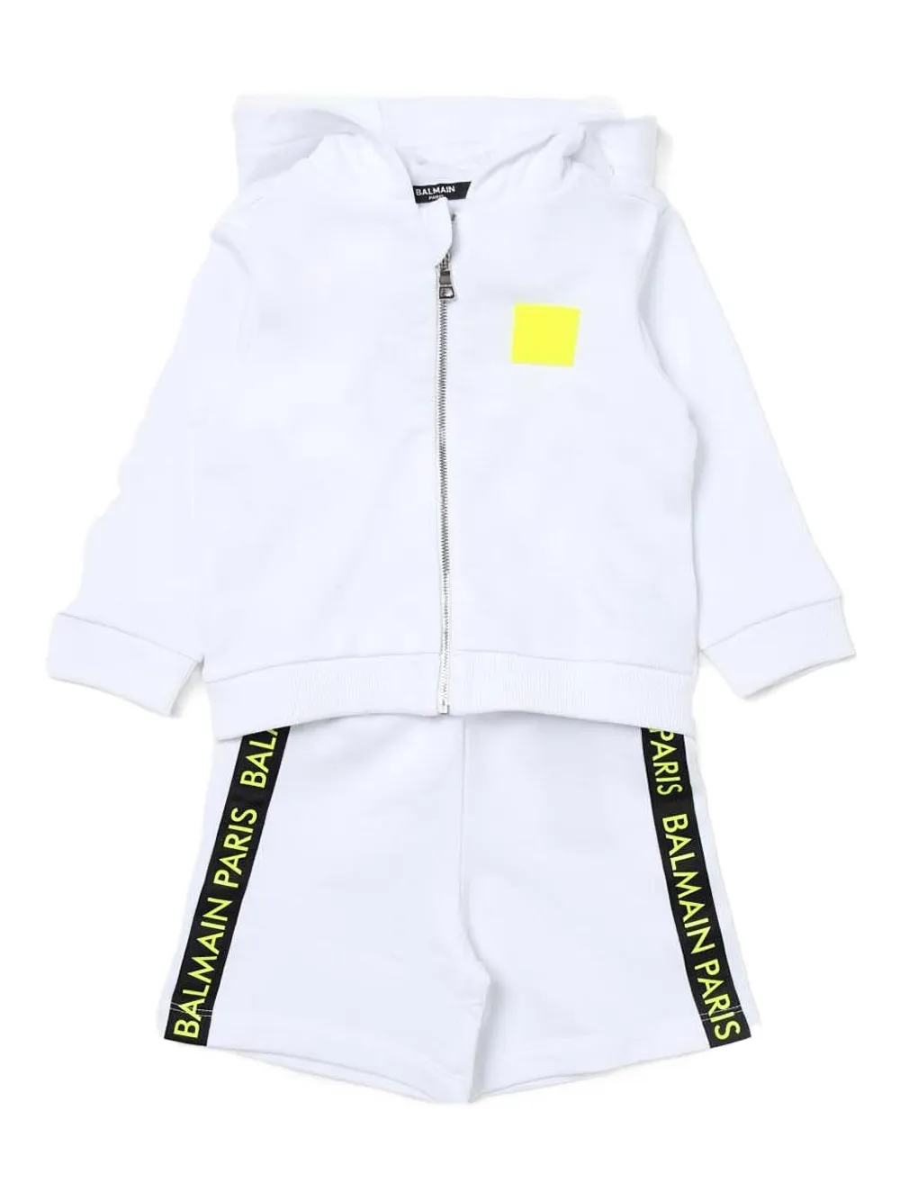 

Спортивный костюм с капюшоном и логотипом Balmain Kids, белый