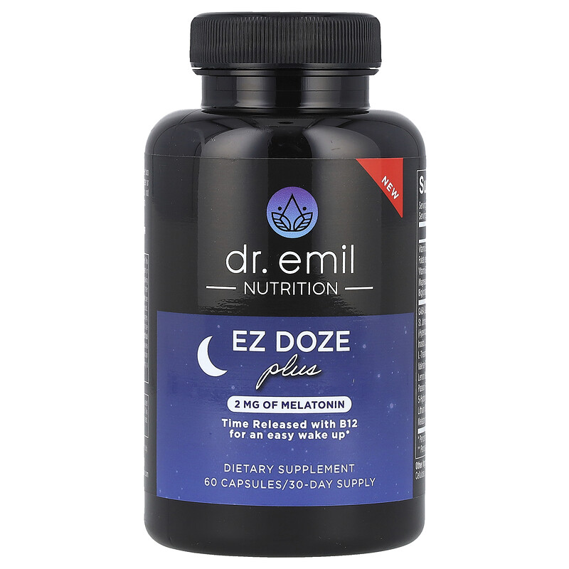 

Dr. Emil Nutrition, EZ DOZE Plus Melatonin, 60 капсул