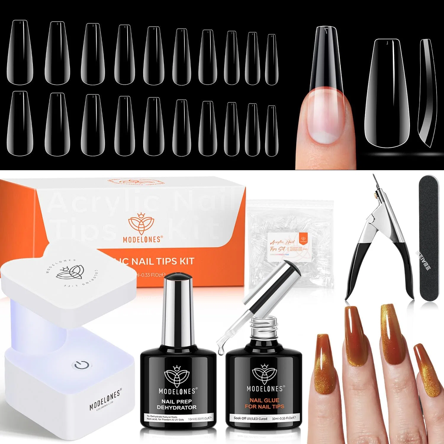 Набор для наращивания ногтей «Nail Tips and Glue Gel Kit» от modelones Modelones