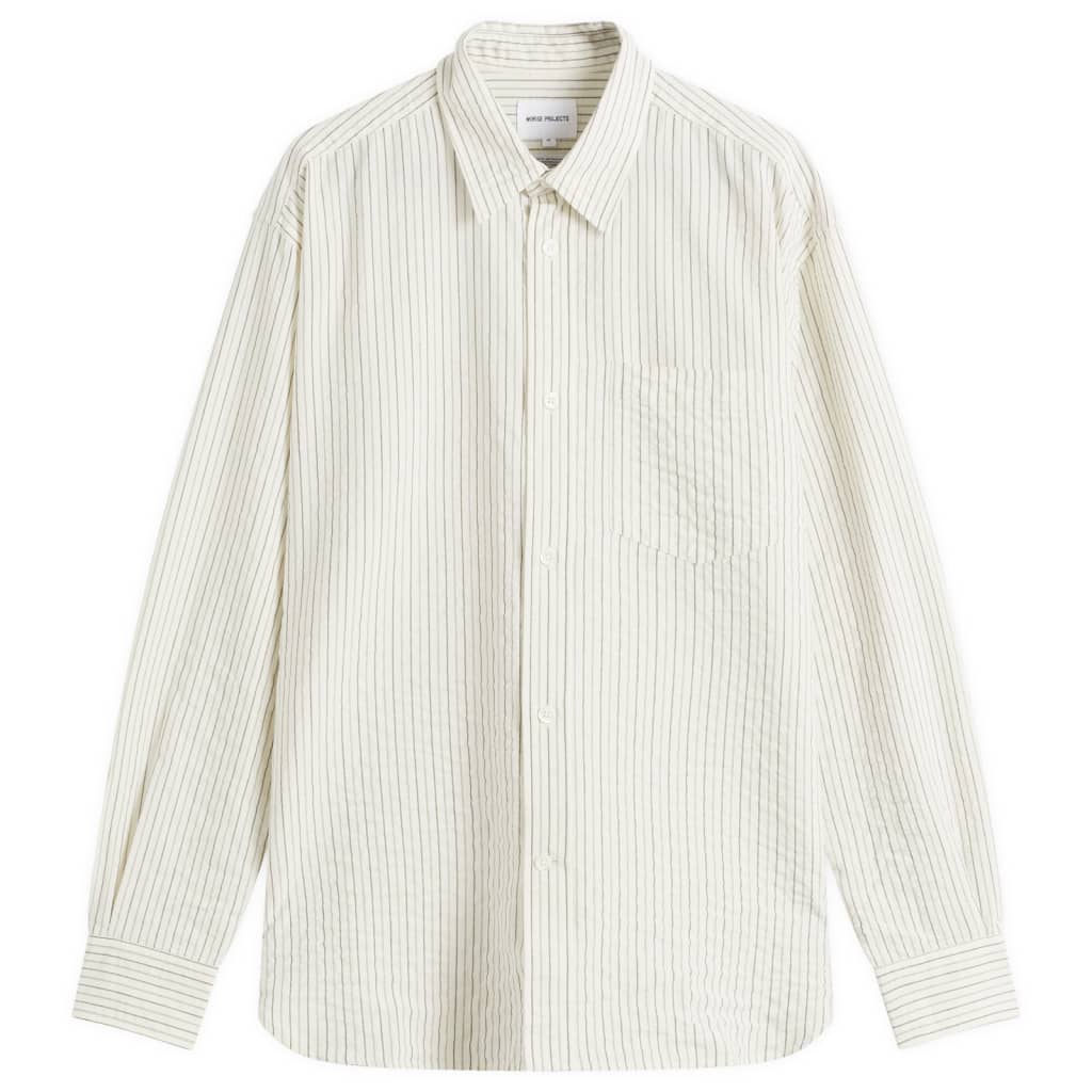 

Оверсайз рубашка в полоску Ole Norse Projects, коричневый