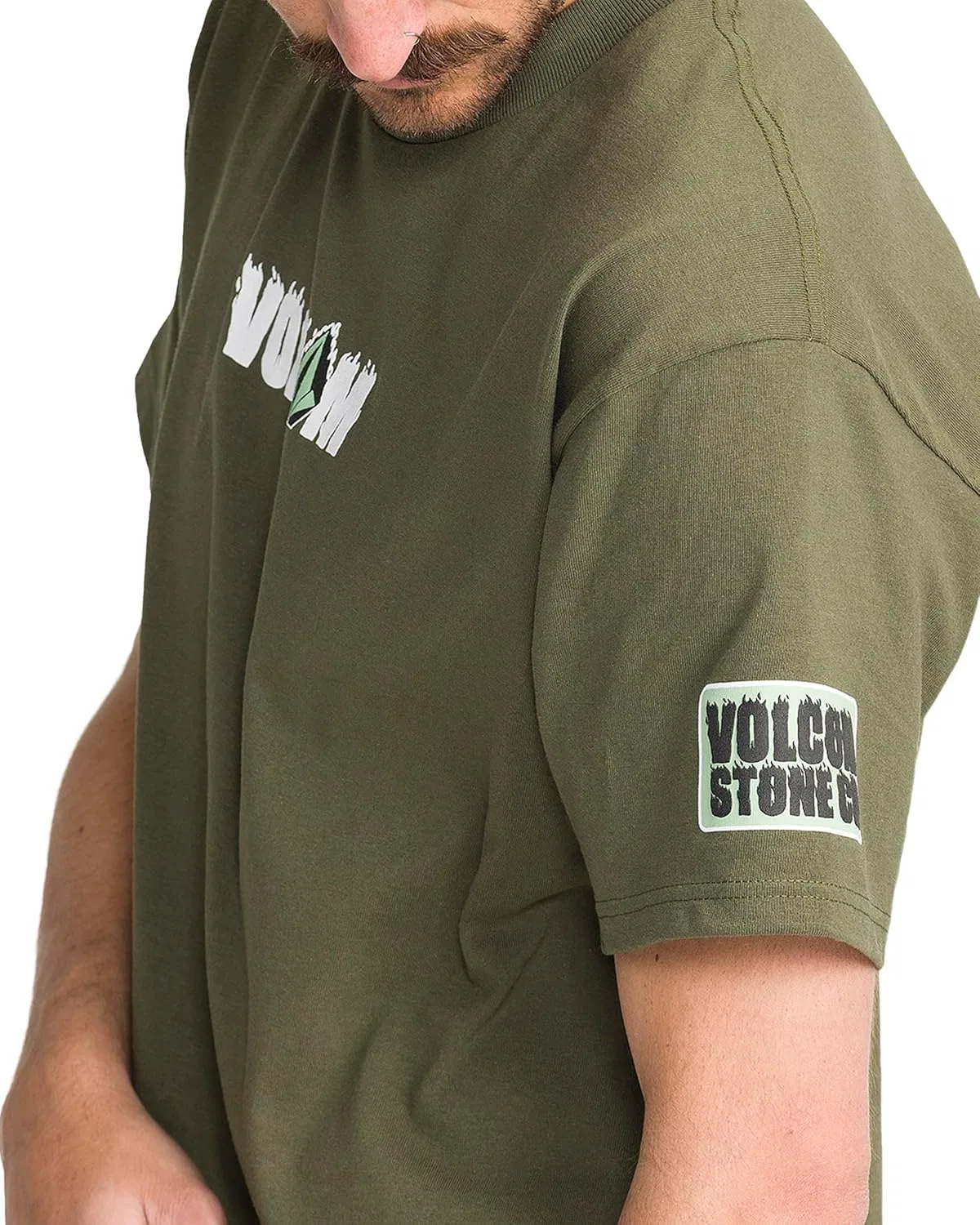 Мужская футболка с коротким рукавом Volcom, спортивная одежда для активного отдыха, Surplus Green — фото 3