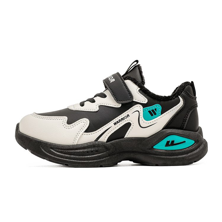 

Детские хлопковые кроссовки с увеличенной высотой, устойчивые к скольжению и истиранию Kids' WARRIOR, черный/бежевый/зеленый