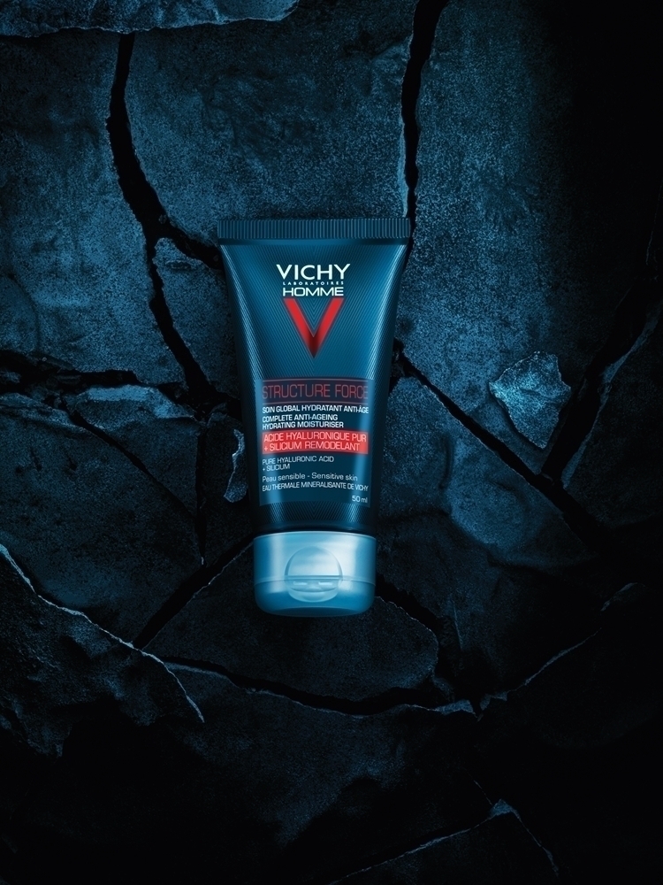 Крем для лица SPF VICHY Укрепляющий Homme Structure Force против морщин с гиалуроновой кислотой — фото 2