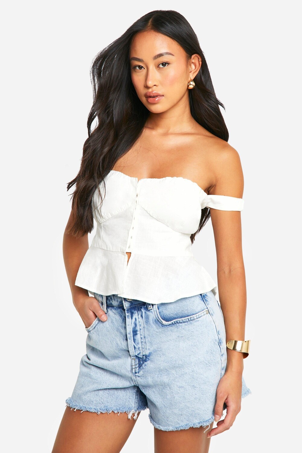 

Топ корсетный Boohoo, белый